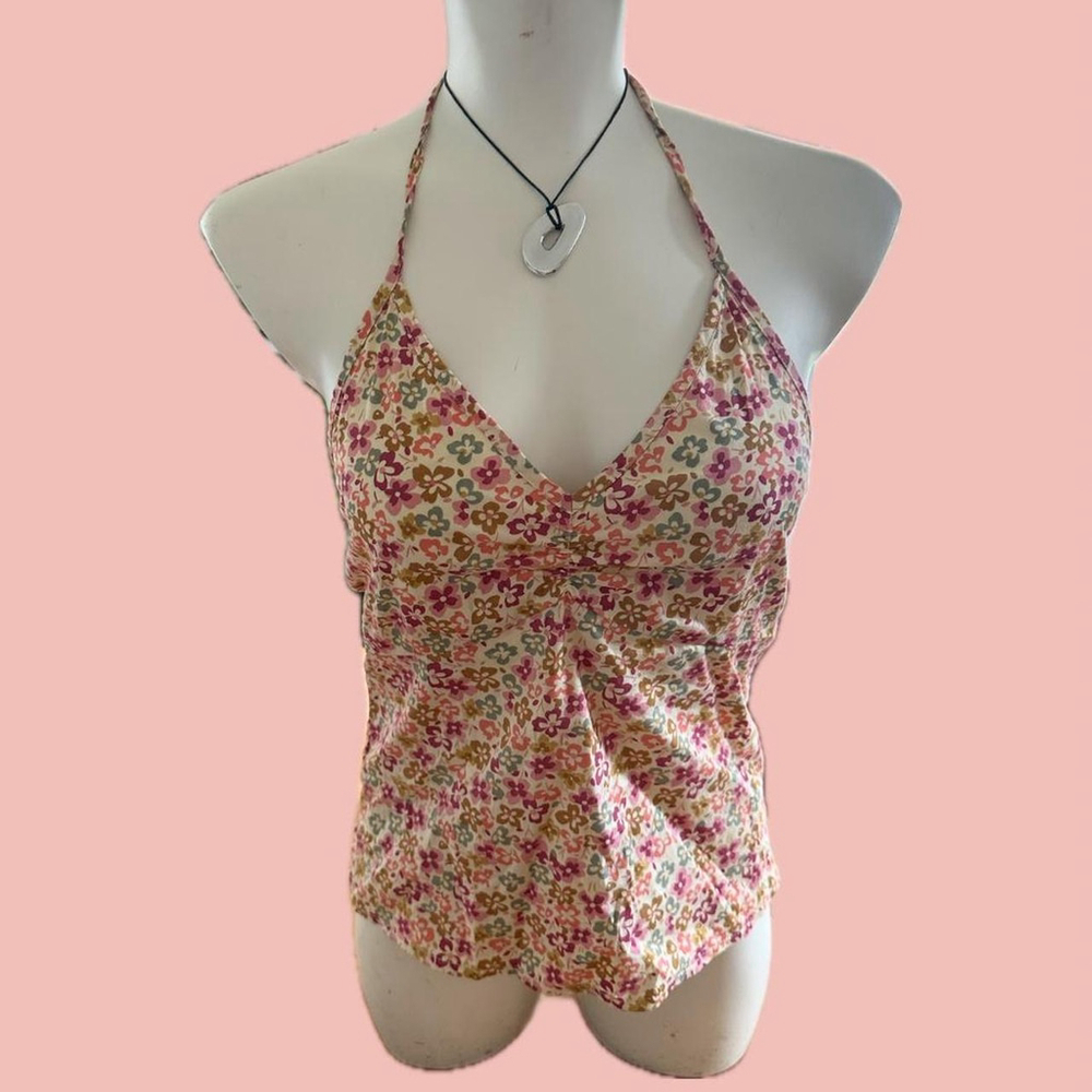 🧡 2 for 10$ Floral Halter Top – Y2K Australian Brand, Cotton Blend